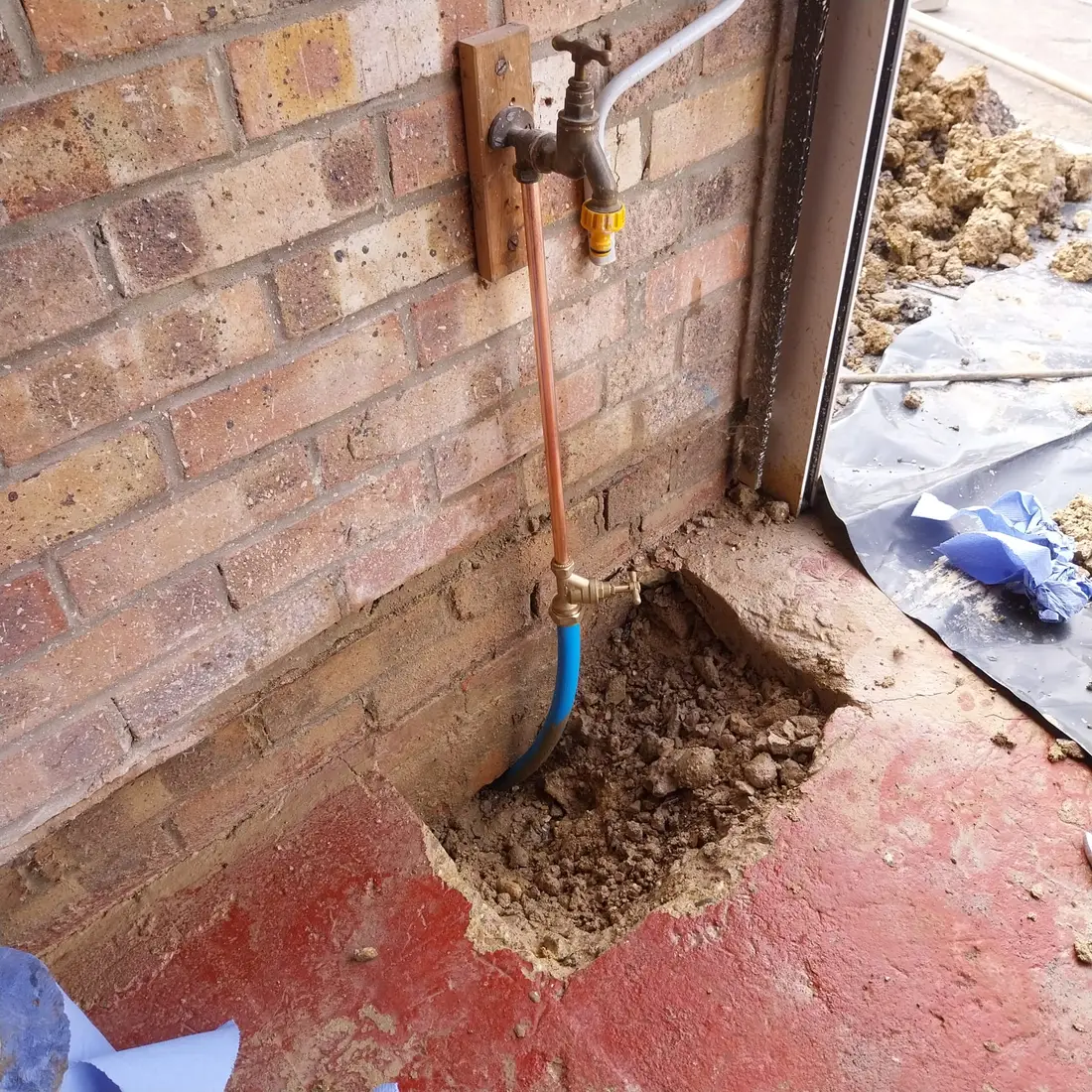 Supply pipe connection at a property being checked during a Cascade Water Services leak investigation