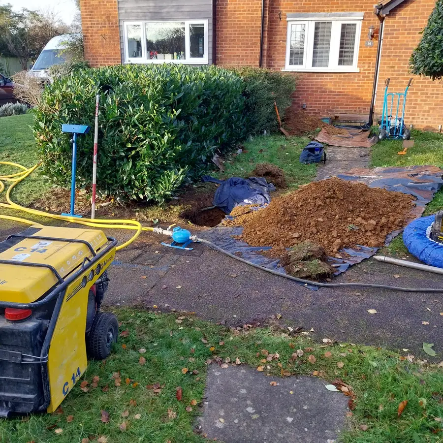 Targeted excavation at a located leak position carried out by Cascade Water Services
