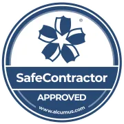 SafeContractor approved contractor seal held by Cascade Water Services