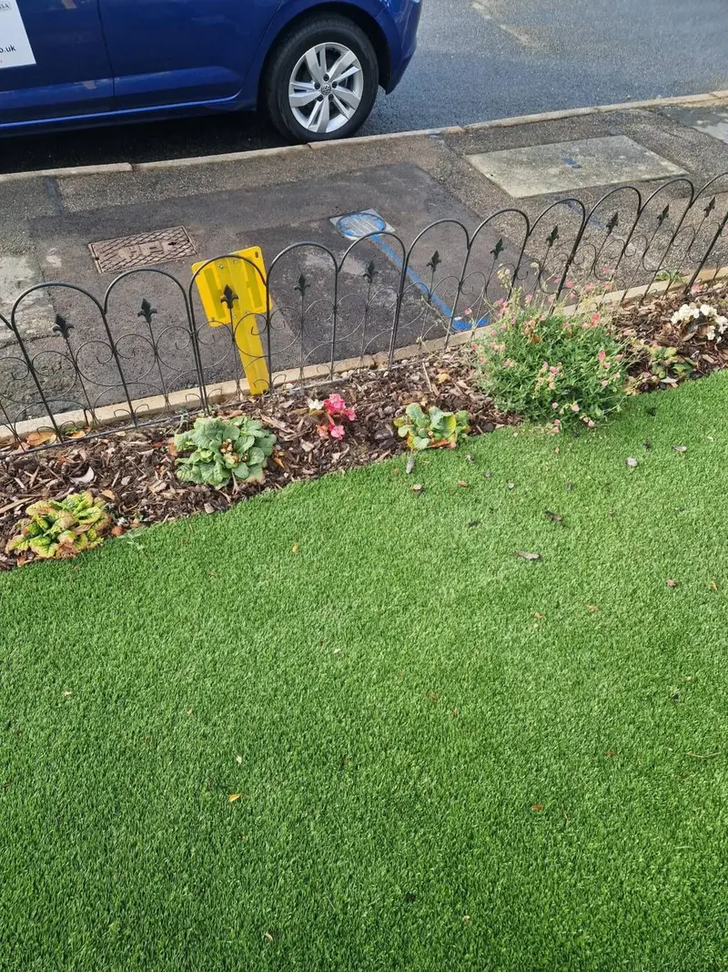 Boundary stop tap and marker post located in the front garden before excavation